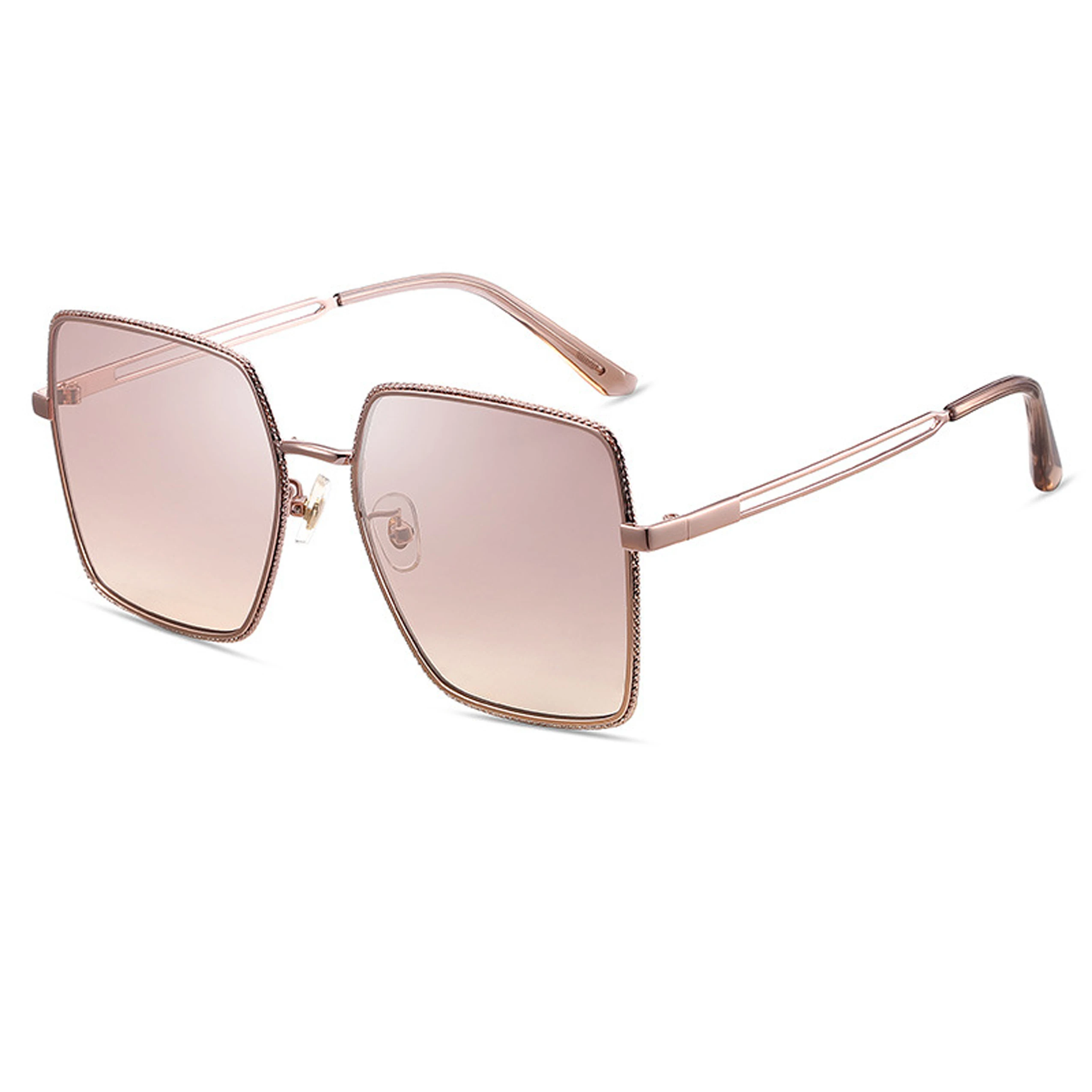 

2022 New Fashion Women Square Rose Gold Sunglasses