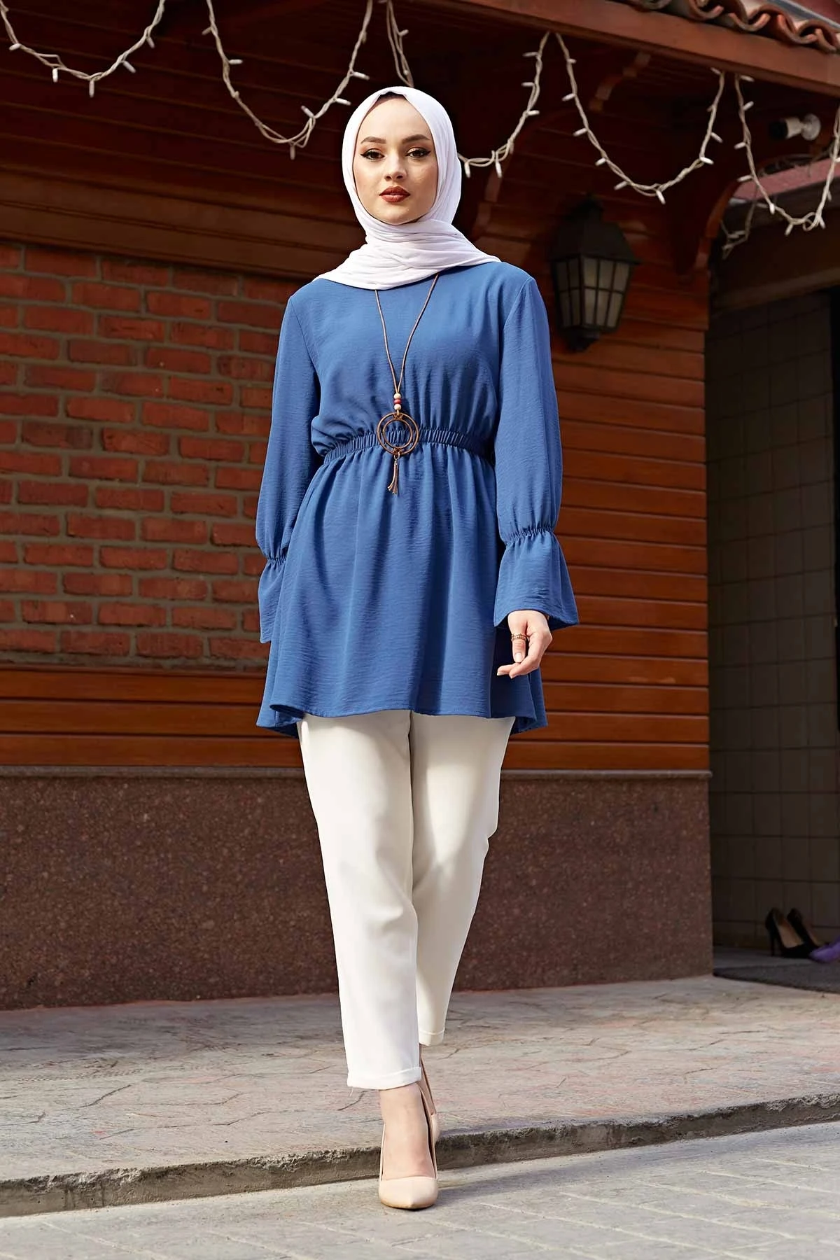 Waist Shirred Aerobin Tunik TH Indigo