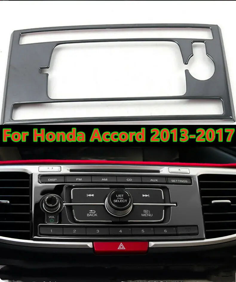 

Черная обшивка панели центральной консоли из нержавеющей стали для Honda Accord 2013 2014 2015 2016 2017
