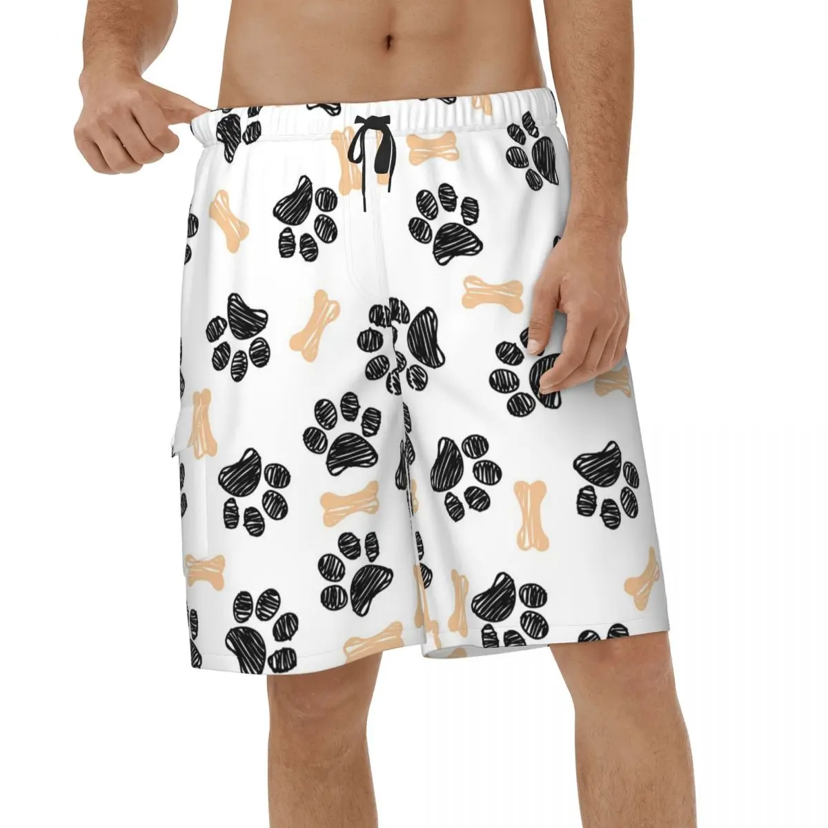 

Paw Shorts Summer Men's Swimwear Animal Dog New Men Beachwear