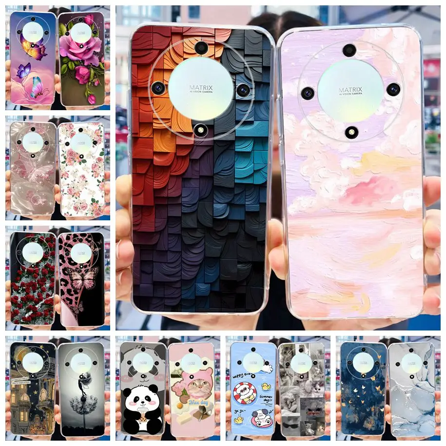 Для чехла Honor Magic 6 Lite телефонная лампа прозрачный чехол для 5 задняя крышка