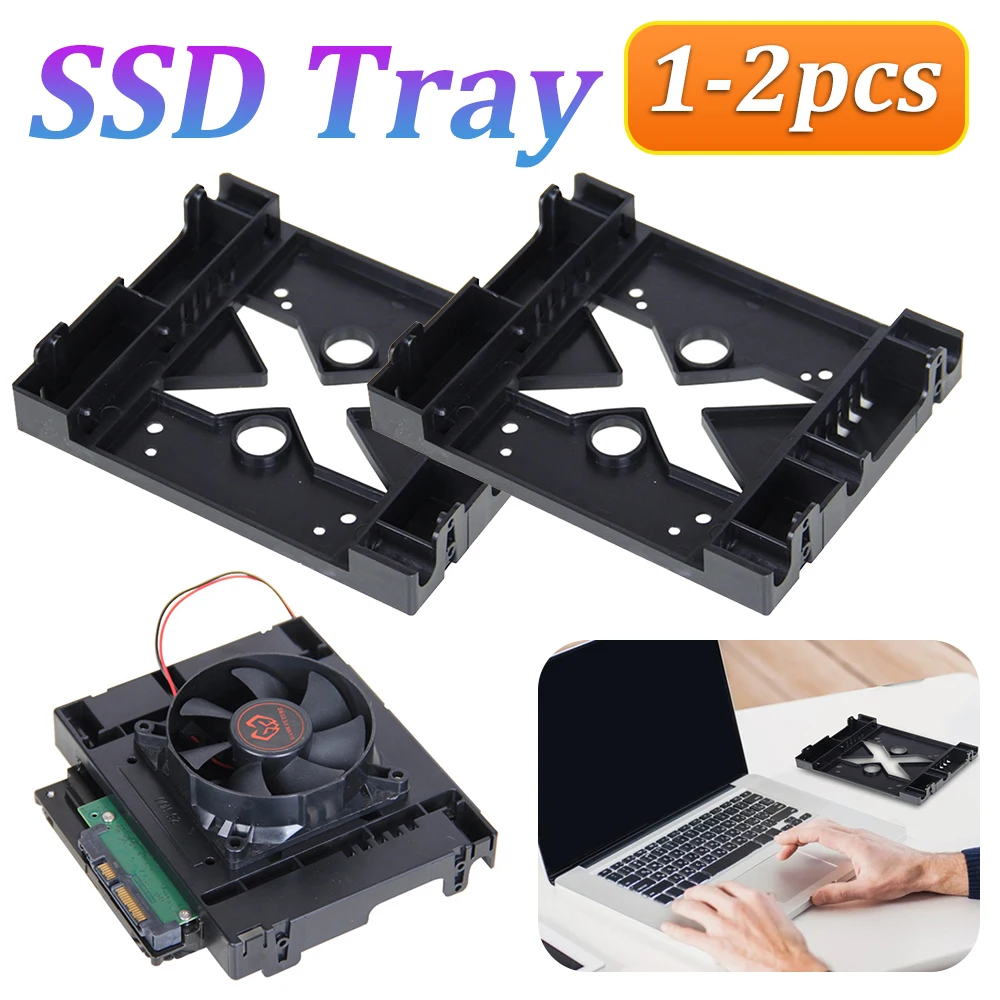 5.25 Optical Drive Position 3.5 inch to 2.5 inch SSD HDD Mounting Fan Adapter Bracket Dock Hard Drive Holder SSD Tray