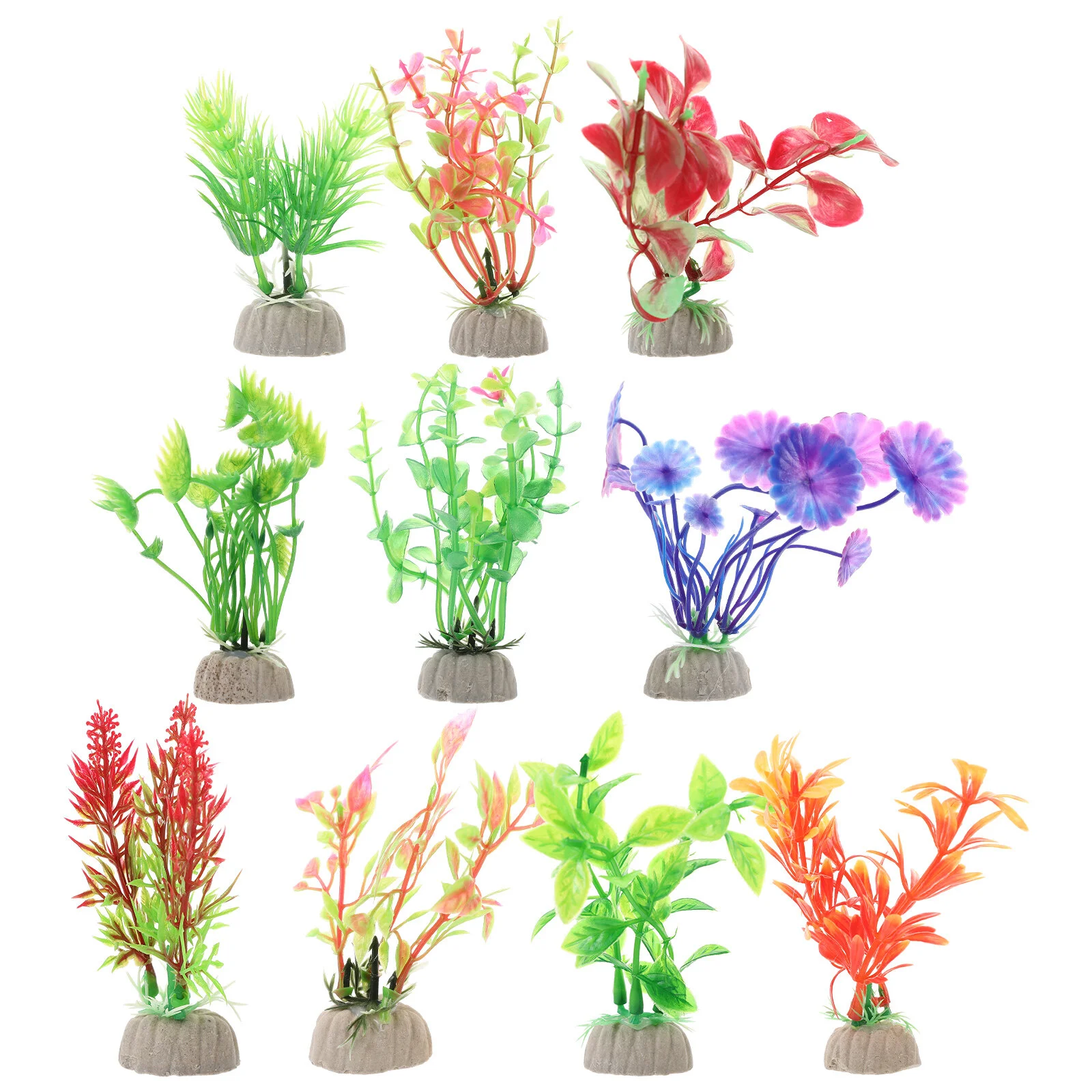 

10 шт., декоративные искусственные растения для аквариума