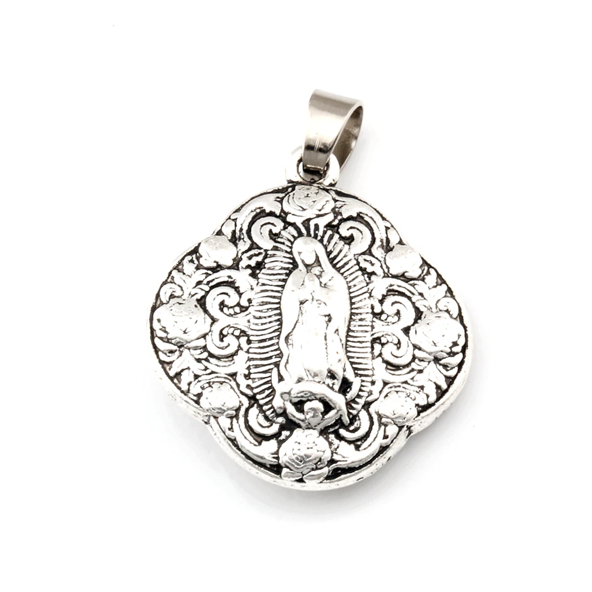 

3Pcs Virgin Mary Religious Alloy Pendant For Jewelry Making 25.8x35mm