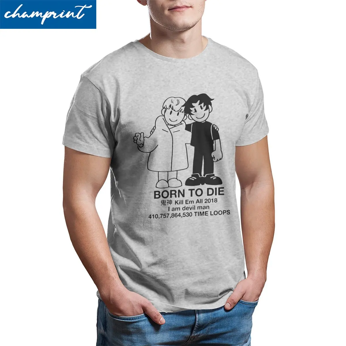 

Men's T-Shirt I Am Devilman Crybaby Fashion 100% Cotton Tees Short Sleeve Japan Anime T Shirt Round Neck Tops Plus Size