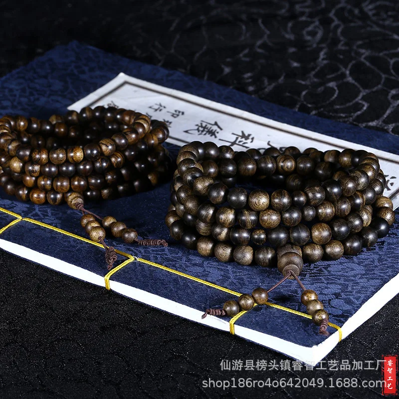 Натуральный браслет из агарового дерева 108 бусин старый материал тонущий высокое