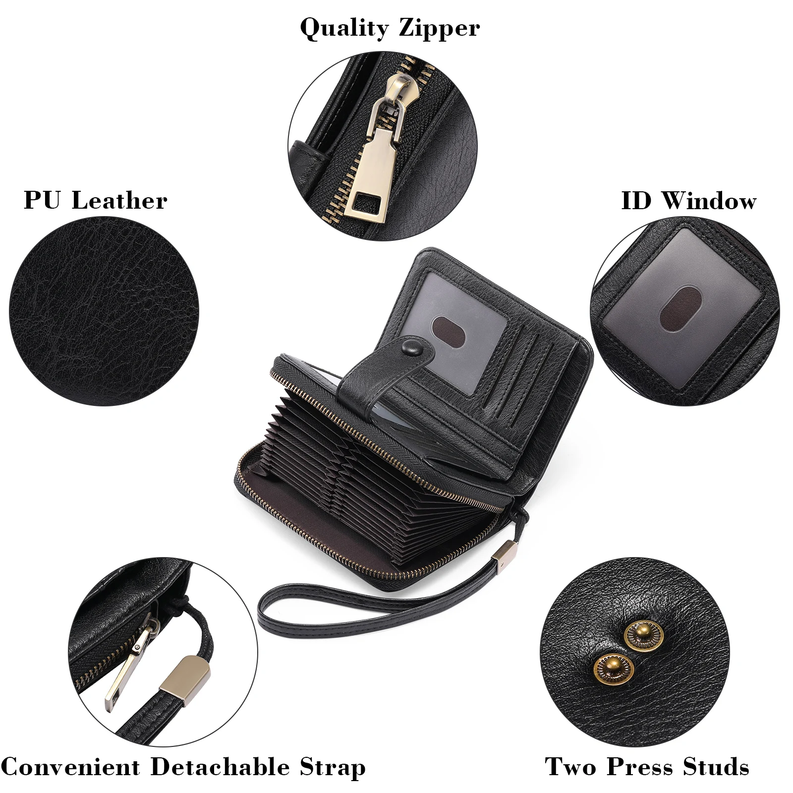 SENDEFN New Women's Wallet PU Leather Money Bag Female Short Hasp Purse Small Coin Card Holders Clutch