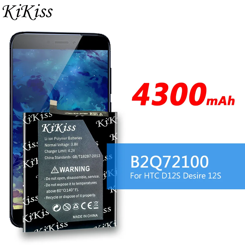 

KiKiss High Capacity 4300mAh Replacement Battery B2Q72100 for HTC Desire 12s,Desire 12s Global Dual SIM