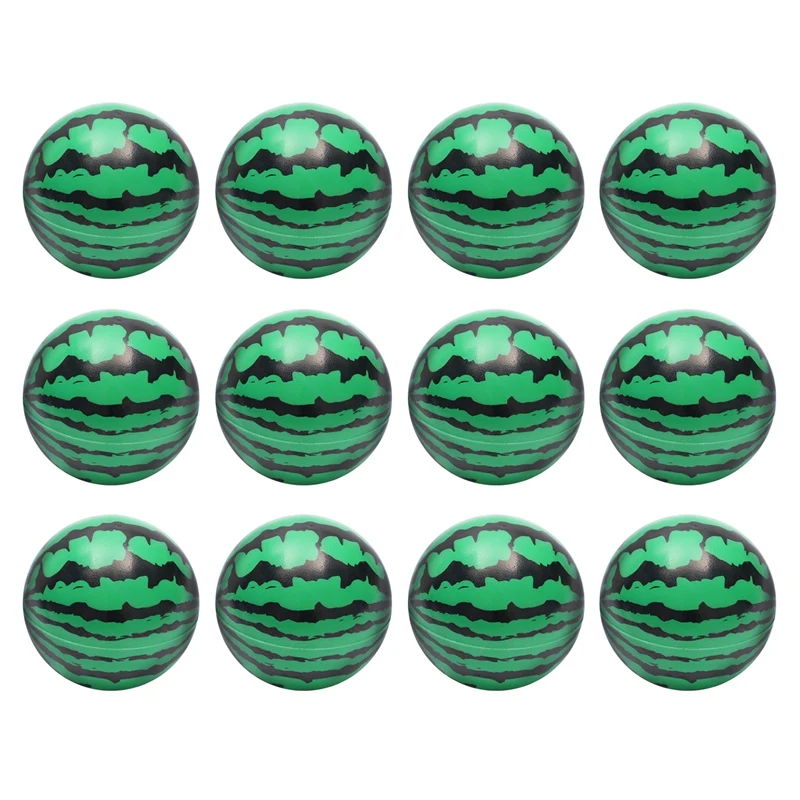 

12 Pcs 6.3Cm Green Melon Foam Ball Squeeze Stress Ball Stress Reliever Ball For Children Adult