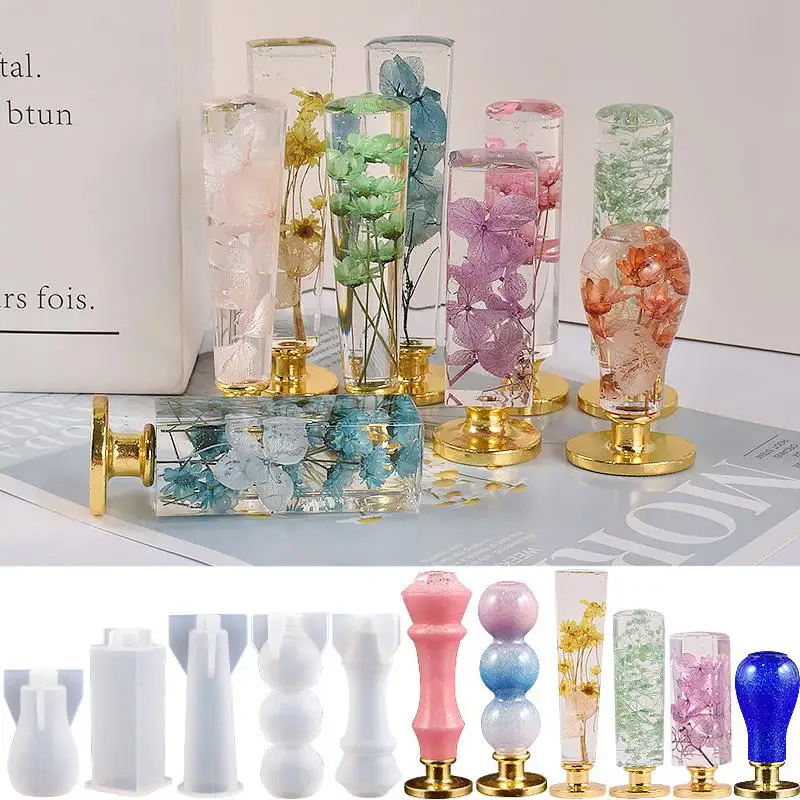 Ручка для печати печати на воске из силикона, формы для самостоятельного изготовления штампов из эпоксидной смолы, форма для обтюрации, приглашения, скрапбукинга, ручной работы.