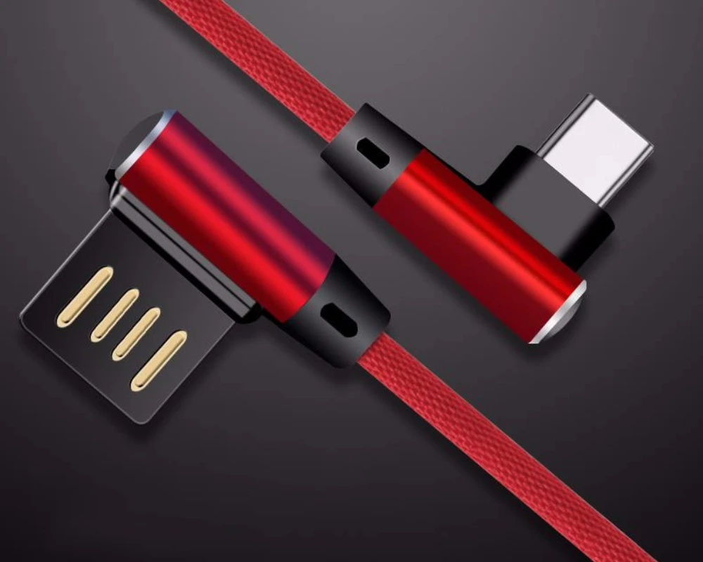 Зарядный кабель в нейлоновой оплетке с двойным углом 90 градусов - - Цена: 287.69