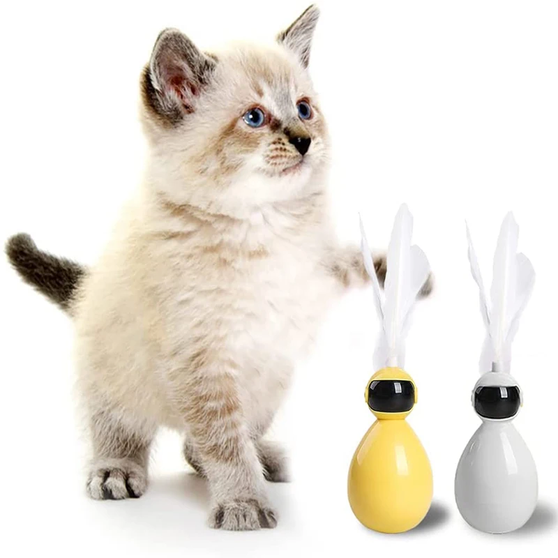 

Автоматическая игрушка-неваляшка для кошек, интерактивные игрушки с перьями для кошек, игрушки для домашних животных, электрическая киска ...