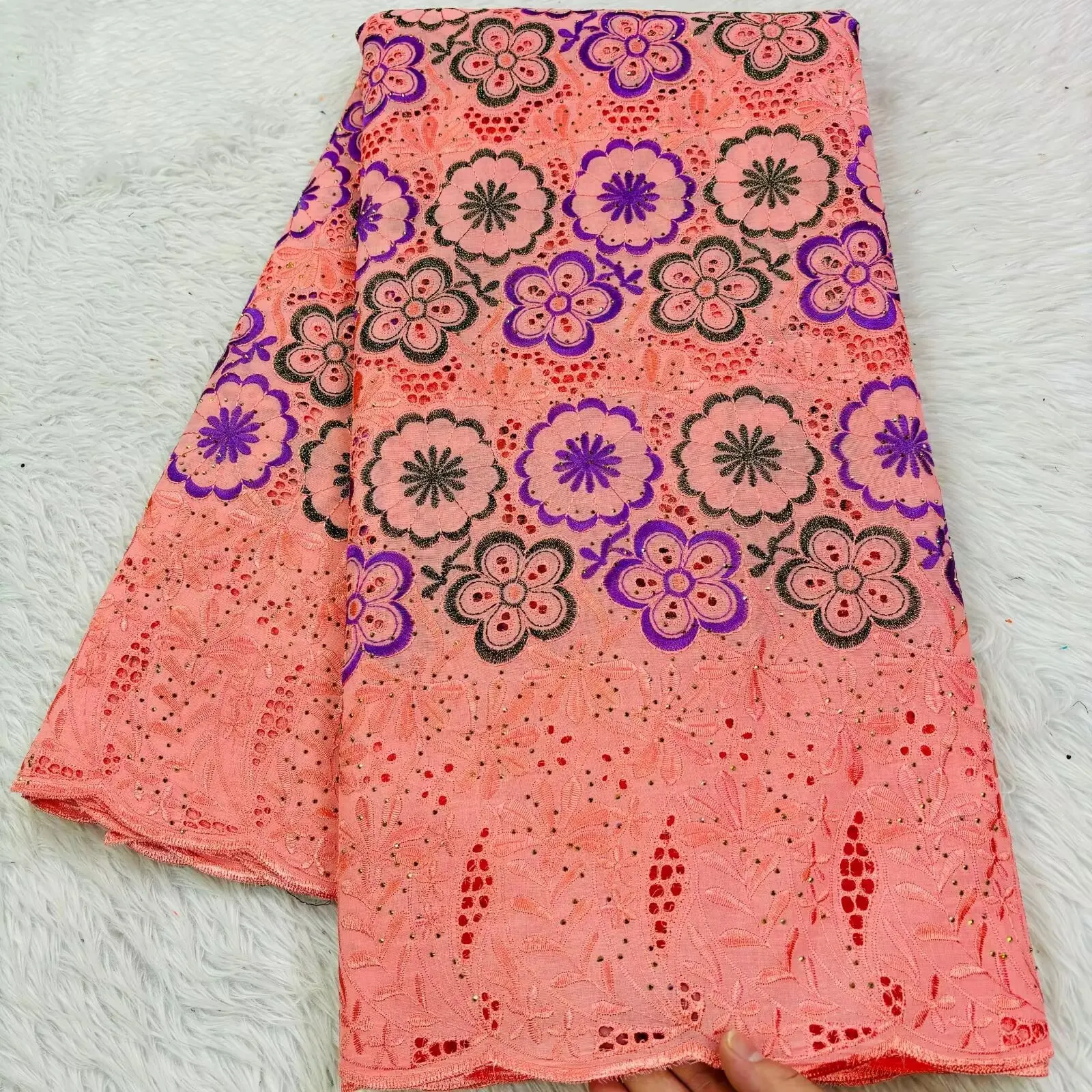 2024 африканская кружевная ткань высокое качество вышивка швейцарская вуаль