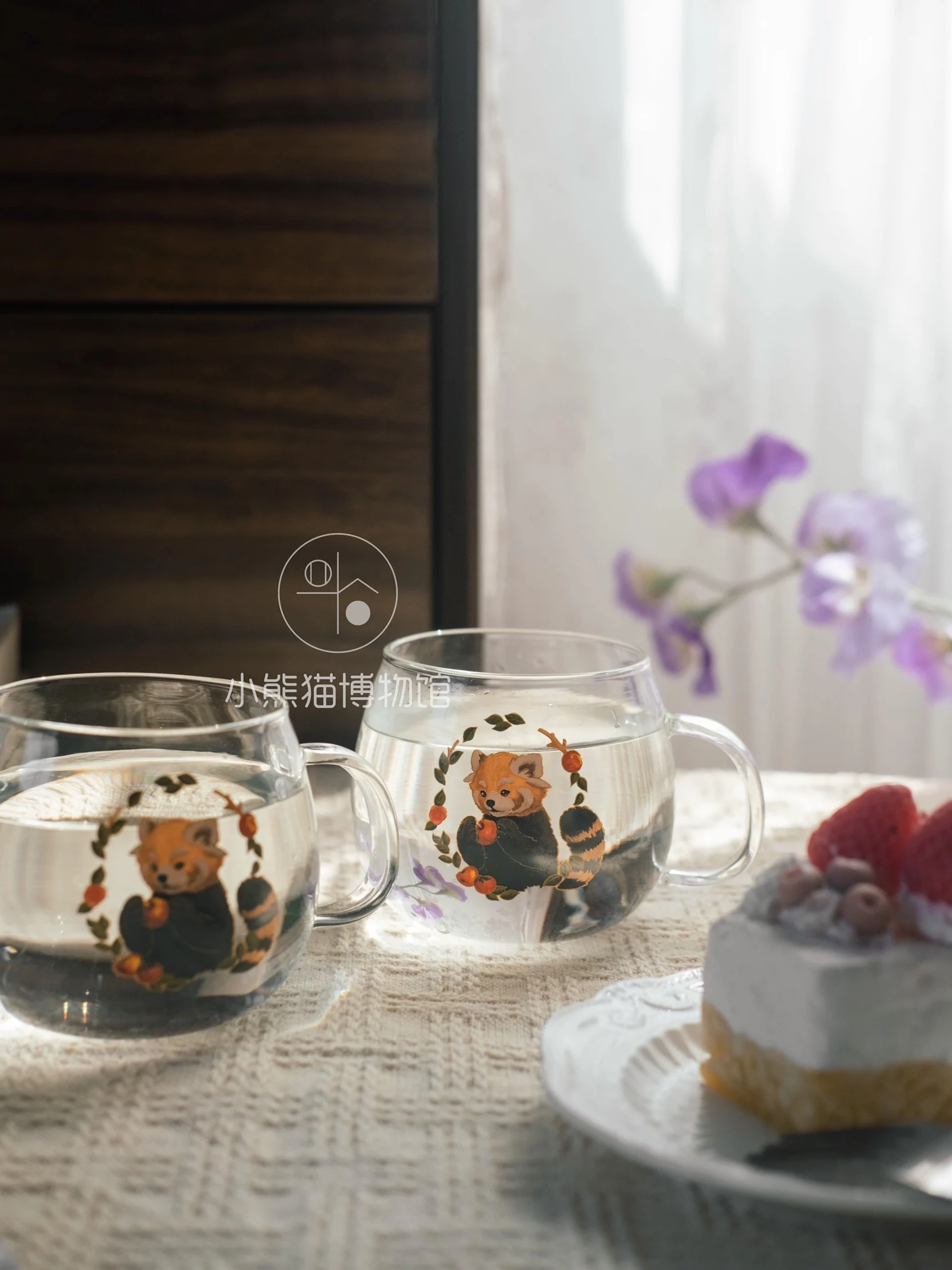 Little Panda Museum | Original Borosilicate Glass Cup Hot Water High Temperature Resistant Cartoon Red Office