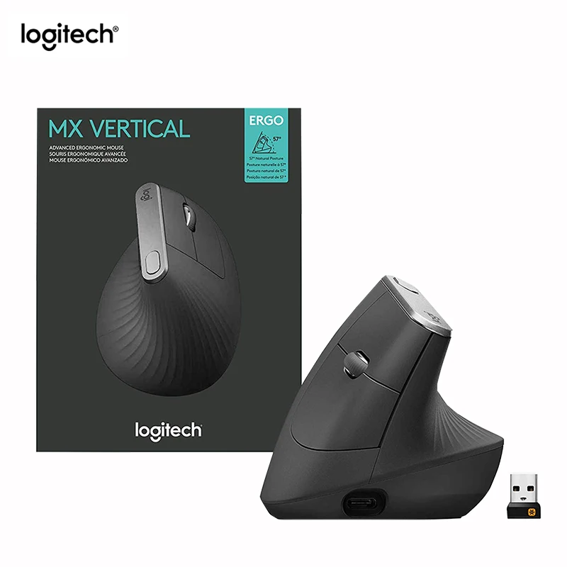 

Original Logitech MX Vertical Mouse Ergonomic bluetooth wireless Mouse Multi-function with 2.4GHz USB nano For Office