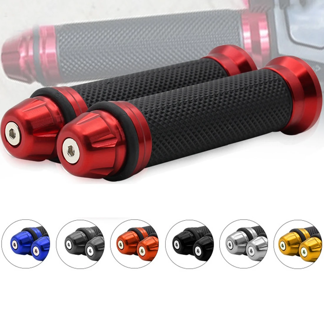 

1Pair 7/8'' Motorcycle Handle Grips Anti-Slip Handlebar Bar Grips Bicycle Rubber Mountain Cycle Handle Handlebar Bar Grips