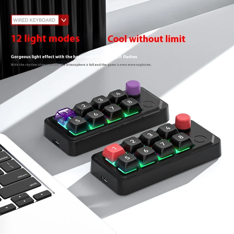 8-клавишная мини-проводная игровая клавиатура с возможностью горячей замены