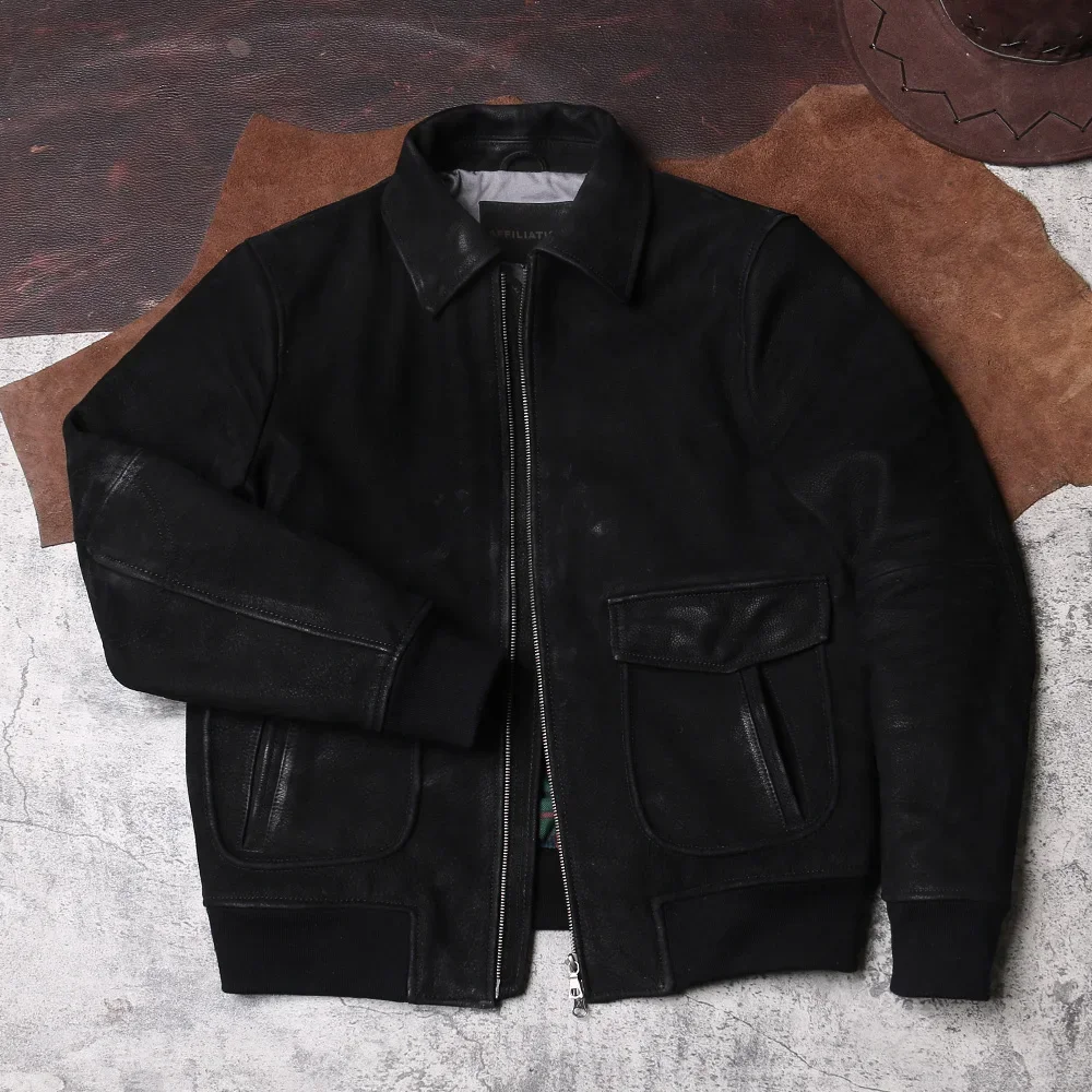 Тяжелая кожаная куртка Blunt Razor мужская куртка-пилот из натуральной кожи с