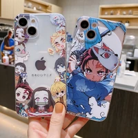 japan anime demon slayer case for iphone 11 12 13 mini pro max 6s 7 8plus x xr xs se phone case kimetsu no yaiba tpu cover coque