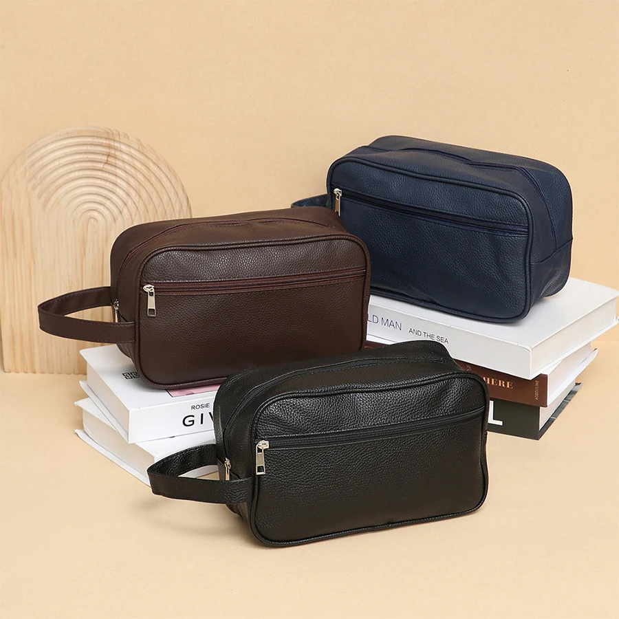 Мужской деловой клатч из искусственной кожи с застежкой-молнией органайзер