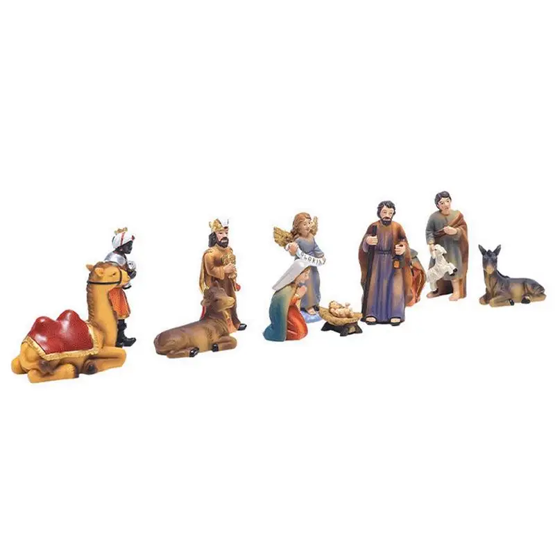 

Christmas Table Statues Set Christ Jesus Birth Figurine Christmas Ornament Colorful Nativity Scene Crafts For Kids