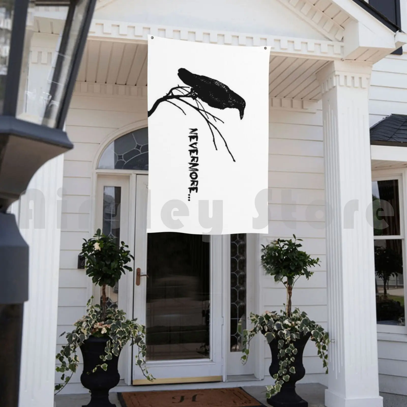 Флаг автомобиля флаг Nevermore шляпа Poe эмо Эдгар Аллан поэзия Ворон поэма Темный гот -