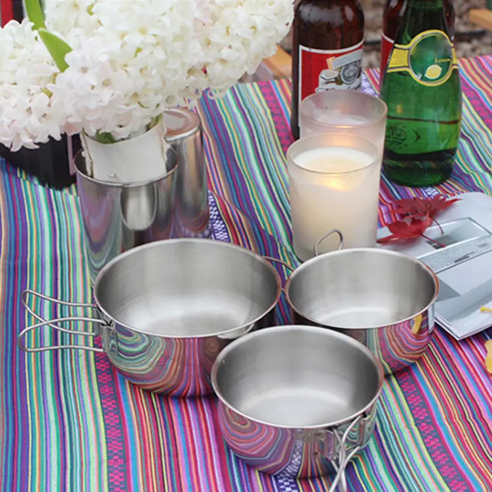 

300ml/400ml Camping Dish Useful Lightweight Anti-deformed Food Grade Round Portable Bowl for Cooking Pot Dish Camping Bowl