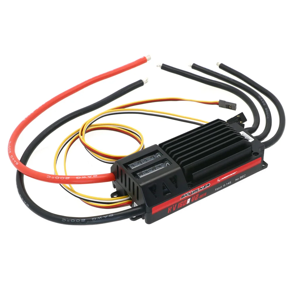 Фото Бесколлекторный регулятор скорости Hobbywing SKYWALKER 130A/160A HV 6-14S OPTO V2 для 3D-самолетов с фиксированным крылом №3