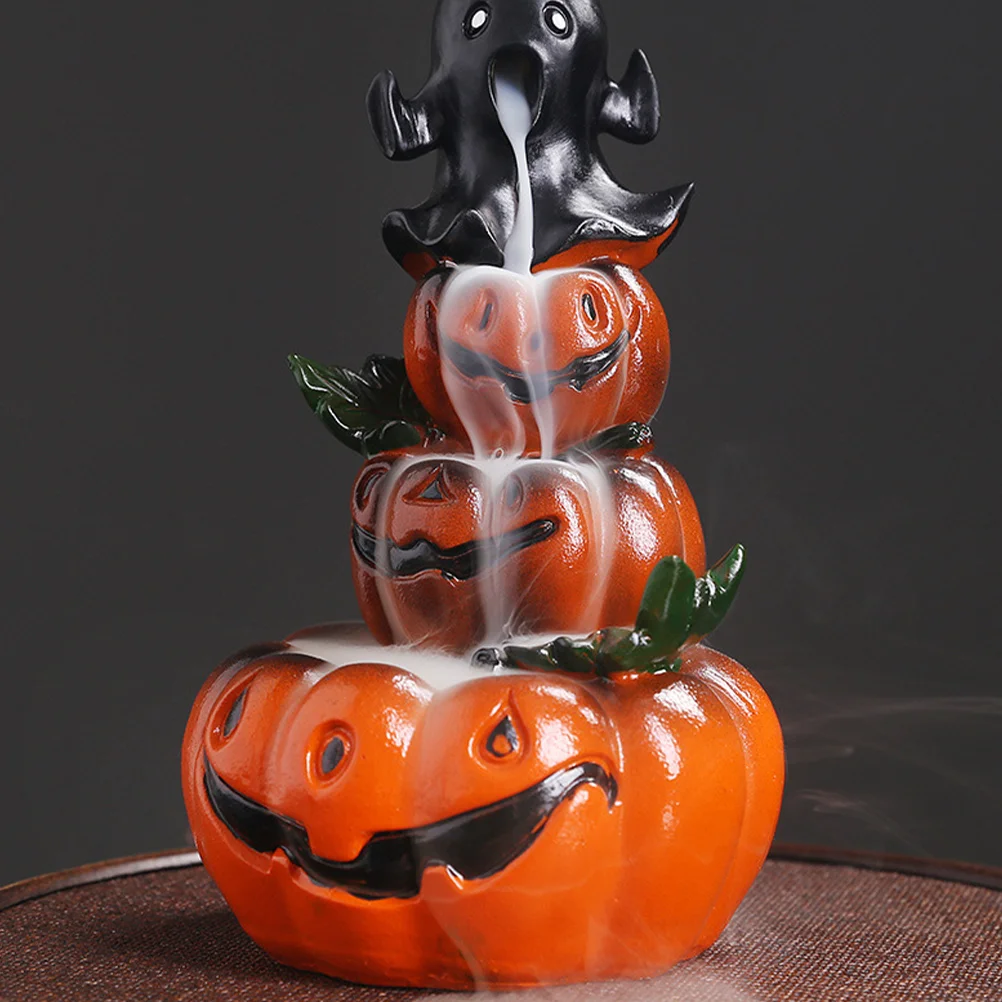 

Halloween Decorations Burner Pumpkin Backflow Burner Resin Craft Halloween Burner Desktop Adornment Stick Holder Rack Office