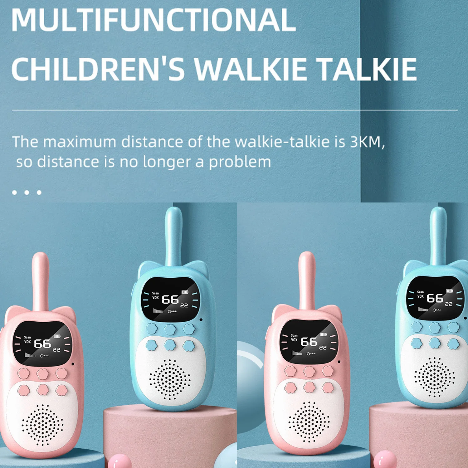 WalkieTalkies for Kidswith Flashlight LCD Toys Walky Talky For Family Outside Adventure Camping