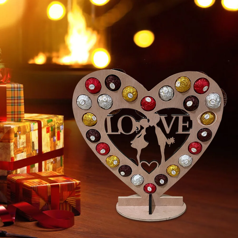 

Деревянная подставка для шоколада, рождественские конфеты, сахар, календарь, Рождественская елка/в форме сердца, витрина для шоколада, пода...