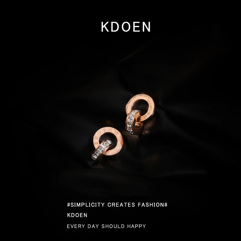 Женские серьги из нержавеющей стали под розовое золото с французской