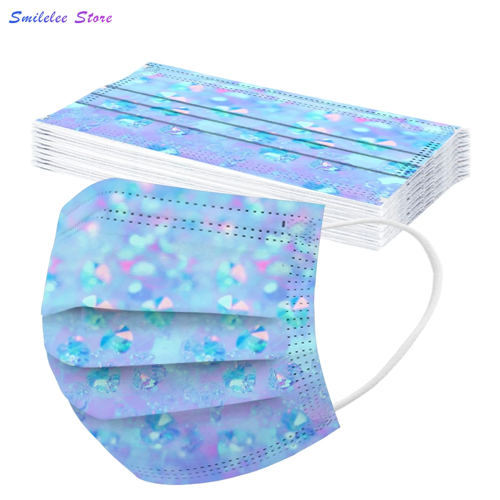 

50PC Kids Love And Star Printed Three-Layer Outdoor Dust-Proof Disposable Mask Masque Jetables cosplay mascara Respirator 2022