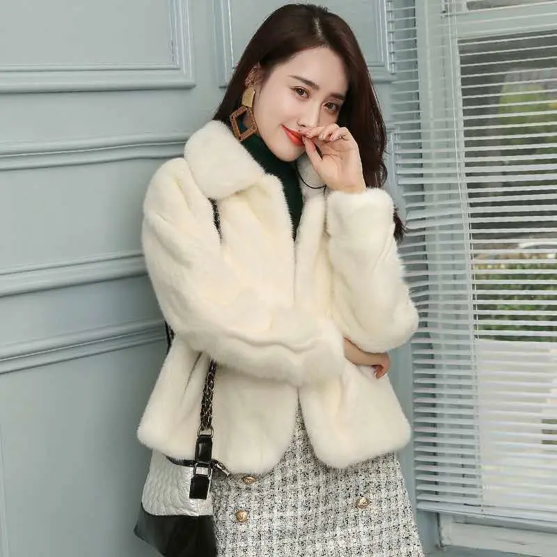 Women's Fur Jacket Winter Fur Coat Women's Mink-like Wool Short Fur Coat Thickened Warm Faux Fur Coat