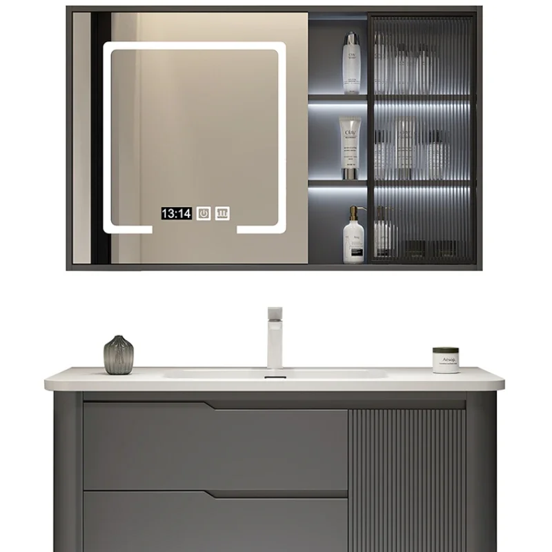 Space Saving Bathroom Cabinet Wooden Furniture Towel Narrow Column Multipurpose Double Washbasin Floor Corner Mirrors Kast