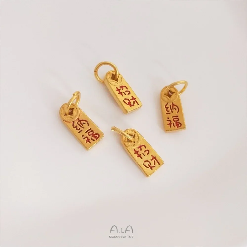 Вьетнамский золотой россыпь маленькая бирка Lucky Nafu Ruyi богатый безопасный кулон