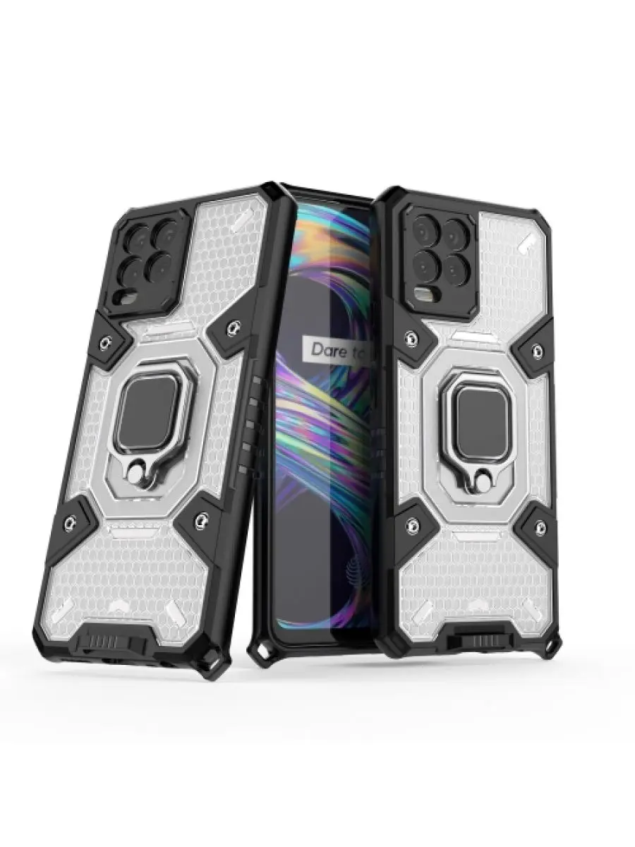Space Противоударный чехол с автодержателем и кольцом подставкой для Realme 8 Pro / -
