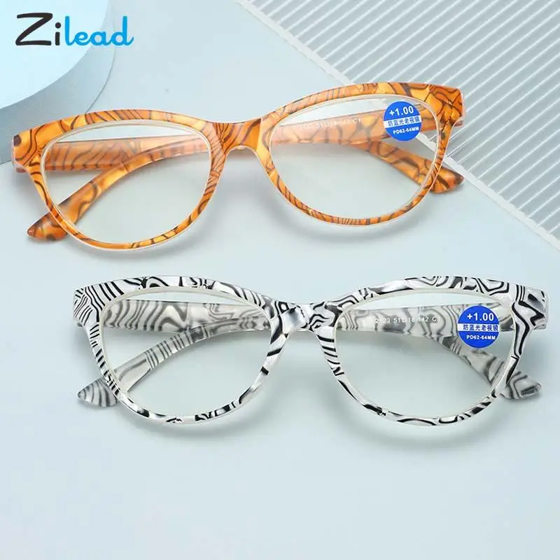 

Zilead Vintage Anti-blue Light Reading Glasses Women Cateye HD Presbyopia Eyeglasses Ladies Computer Anti-fatigue Reader Eyewear