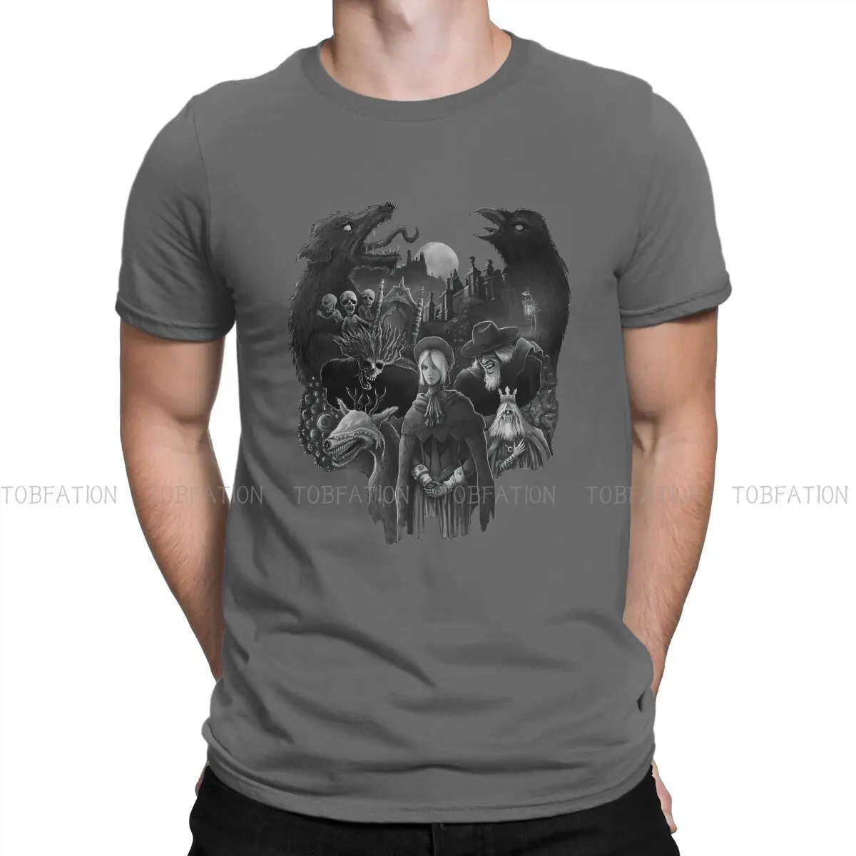 

Оригинальные футболки Bloodborne Hunter, Мужская Оригинальная футболка с черепом, забавная одежда 6XL