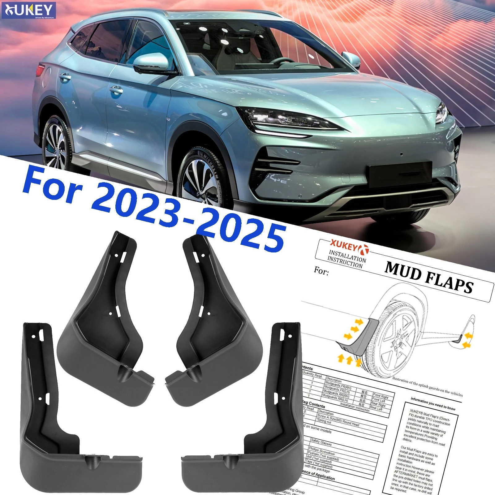 

4 брызговика для BYD SEAL U Sealion 6 SONG PLUS DMI EV Champion Edition 2023-2025 гг.