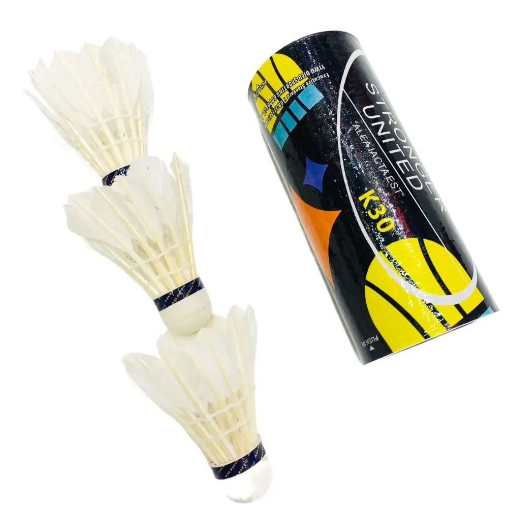 Высокоскоростной тренировочный мяч для бадминтона с утиным пером белый волан