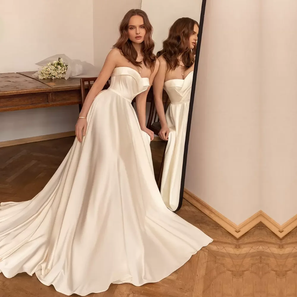 

5 Qcenkeren Wedding Dresses Sweetheart A Line Belt Backless Women Bridal Gowns vestido de noiva boho