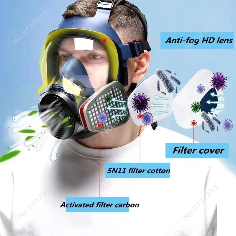 

Anti pollution full mask, dust-proof Gas mask, spray paint welding, double filter, safety production respirator