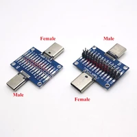 1pcs type c male to female test pcb board universal board with usb 3 1 port test board with pins 14p 2 adapter plate connector