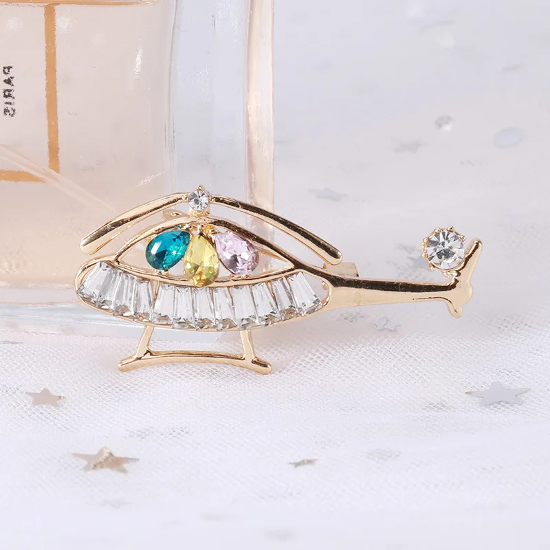 Корейские аксессуары, новая брошь из сплава с искусственным вертолетом, брошь, креативные модные булавки, простые костюмы, пальто, одежды