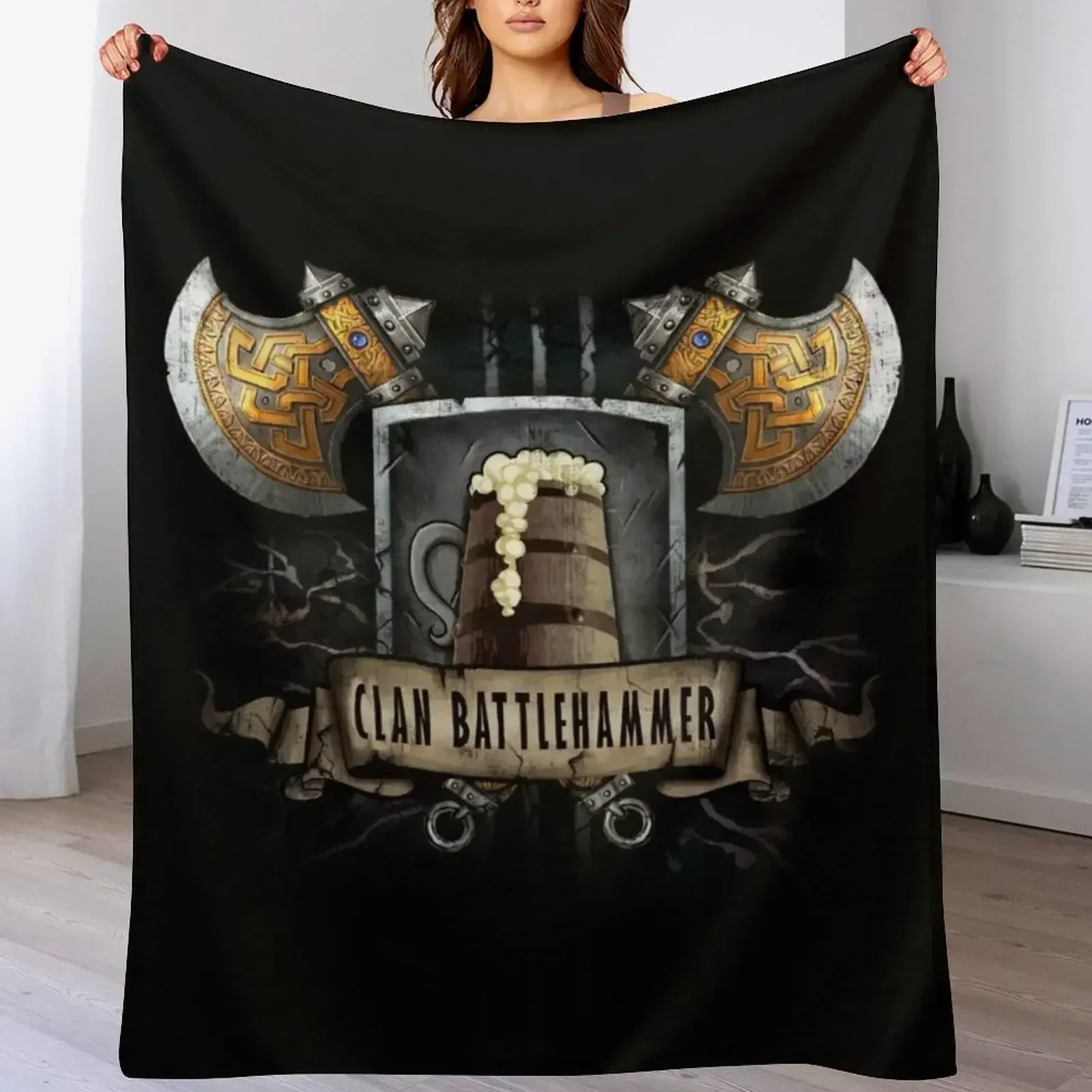 Одеяло Clan Battlehammer Mithral Hall Dwarf Faerun Fourthpeak Frost Hills самое мягкое клетчатое плюшевое