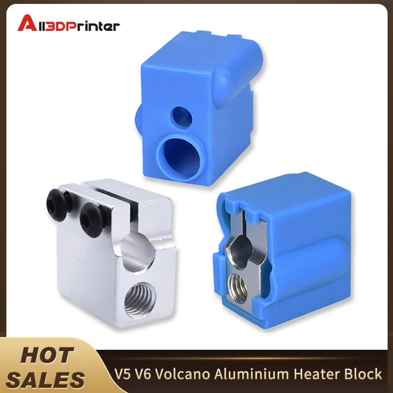 

V5 V6 Volcano Aluminium Heater Block 1.75mm 3mm Filament For Extruder J-head Heating Block For Sidewinder X1
