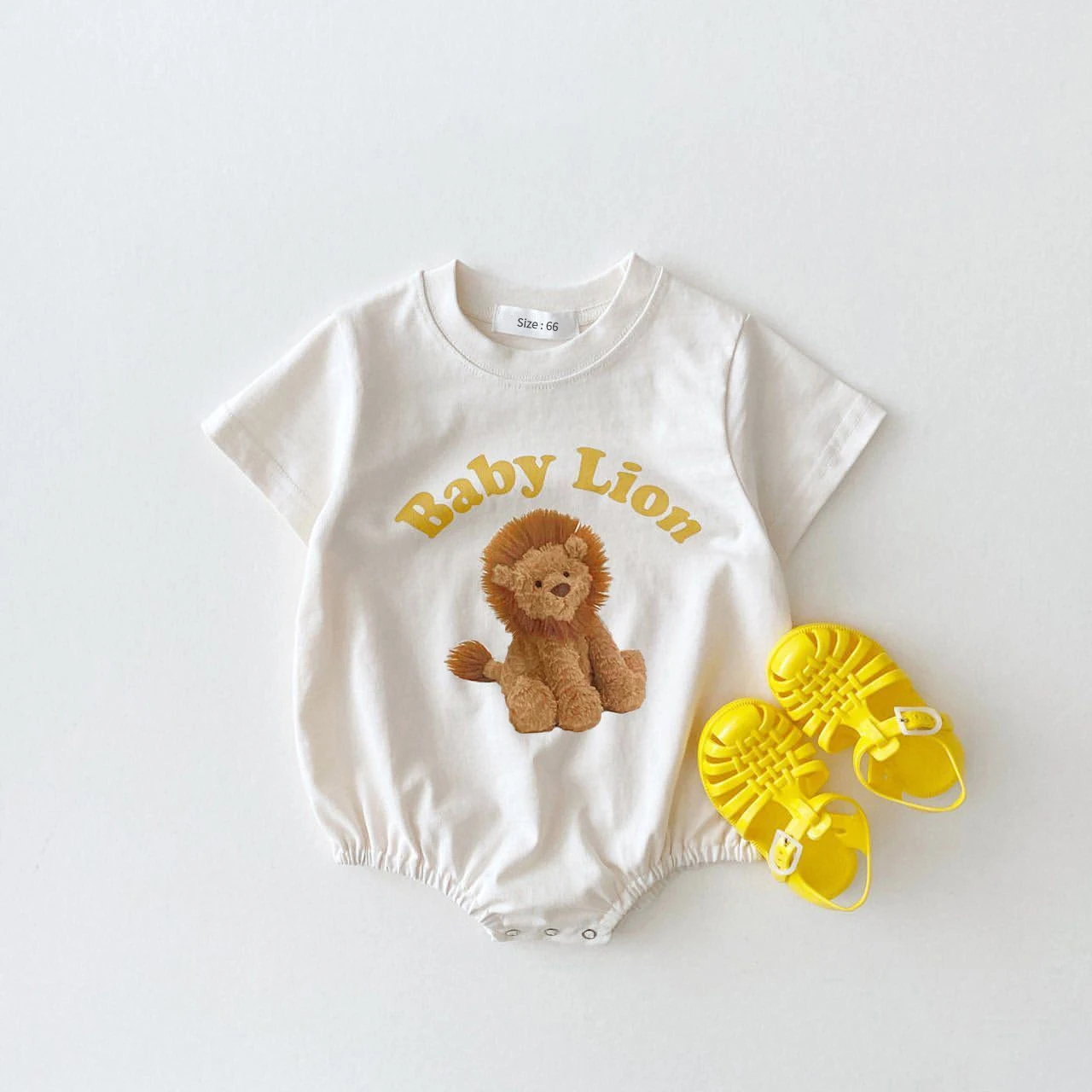 2022 Korean Summer Baby Boy Romper Outfit Organic Cotton Bear Print T shirts Romper 3month Infant Clothing Baby Girl Bodysuit