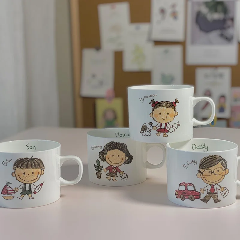 

Mom and Dad Parent-child Ceramic Mug Family Coffee Mug, Can Be A Love Couple's Gift Water Cup