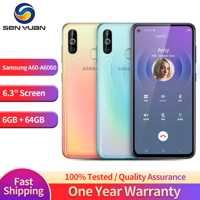 Samsung Galaxy A60 A6060 4G Mobile Phone Dual SIM 6.3'' 6GB RAM 64GB ROM 32MP+16MP CellPhone 4K Video NFC Android SmartPhone 1